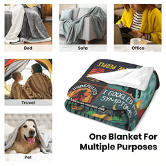 Collage showing versatile decorative uses for the patriotic Bigfoot blanket across living spaces.