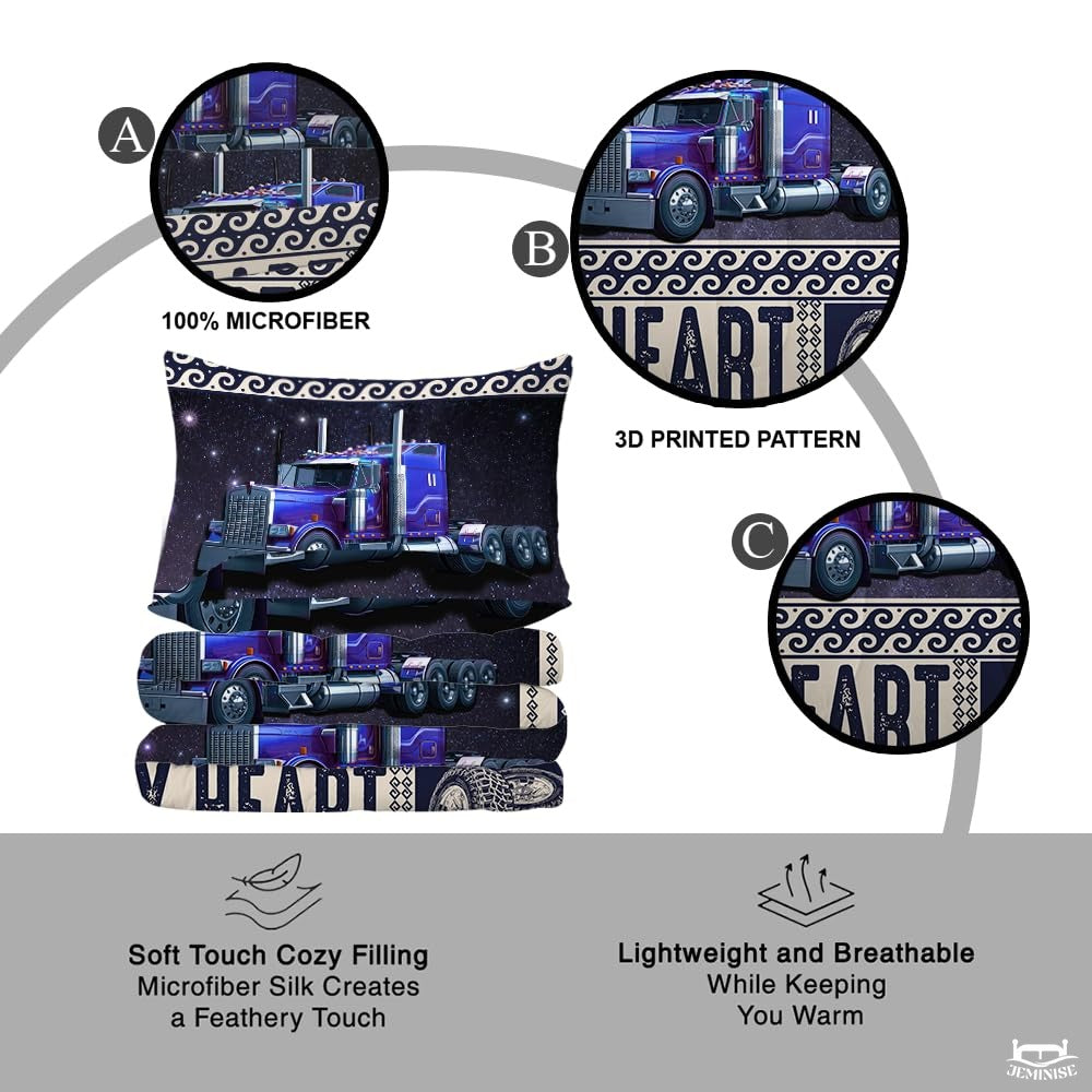 Custom Trucking Semi Truck Under Starry Night Sky Comforter