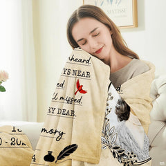 Size chart illustration for cardinal memorial throw blankets
