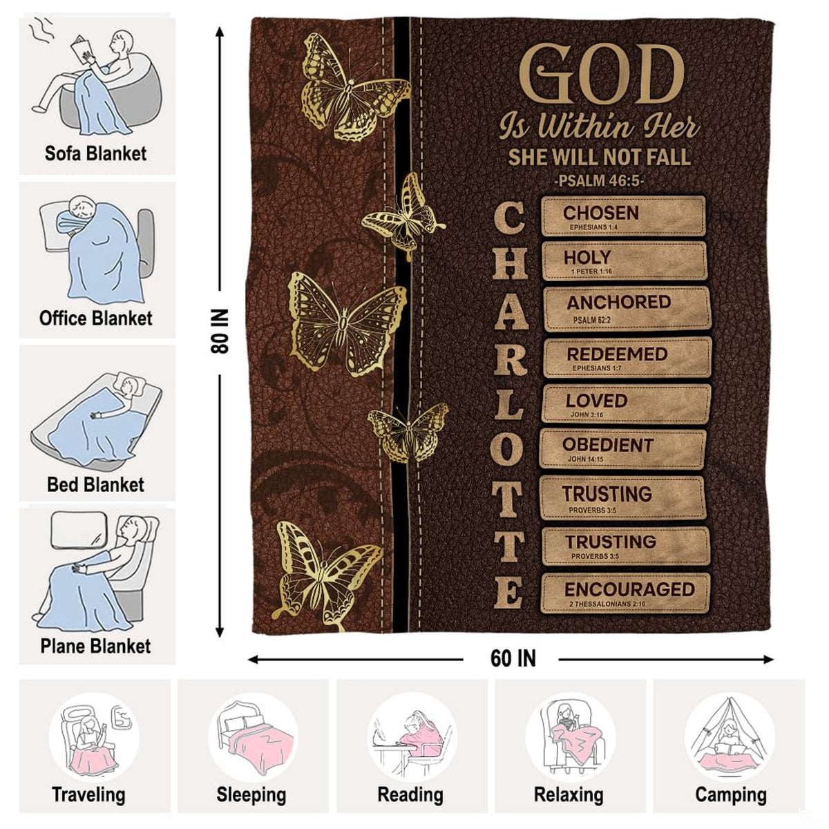 Pillow sham featuring faux brown thematic accent textures, delicate damask patterns, and flying golden butterflies.