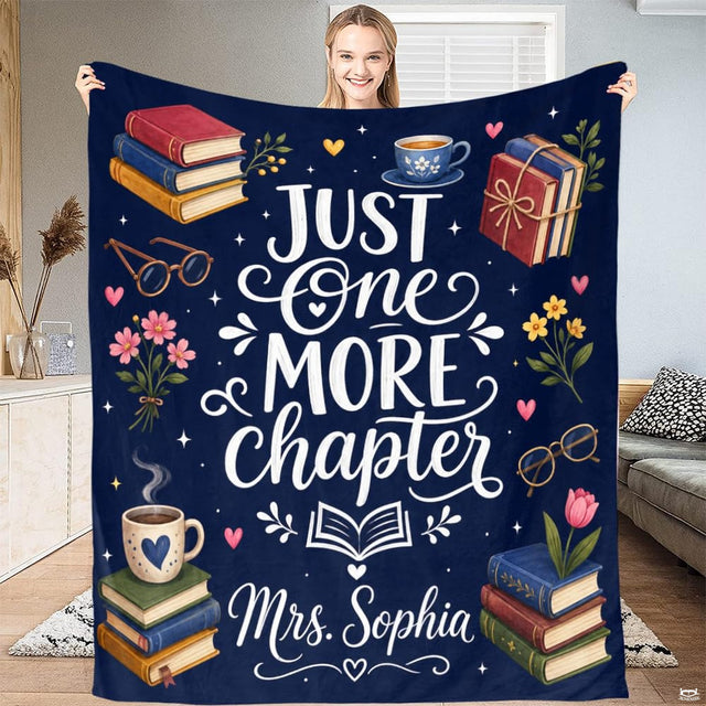 Vintage book lover bedding set featuring antique book stacks, teacups, and celestial stars on navy blue background.