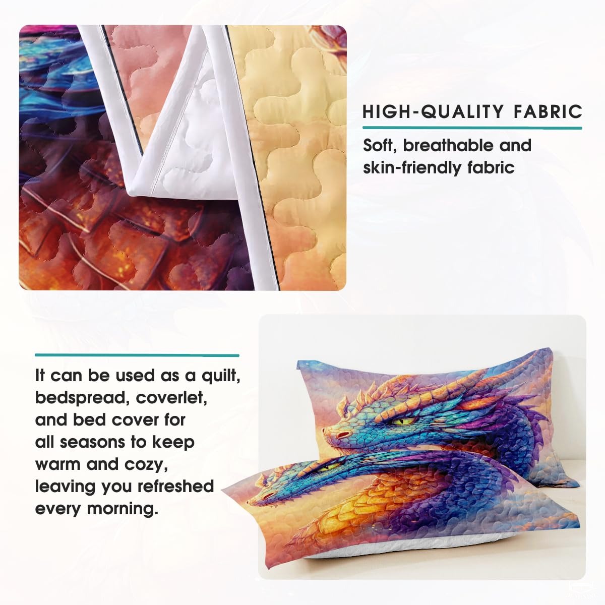 Fantasy Art Fantasy Dragon Comforter Set with Dragon Scales And Bedroom Setting