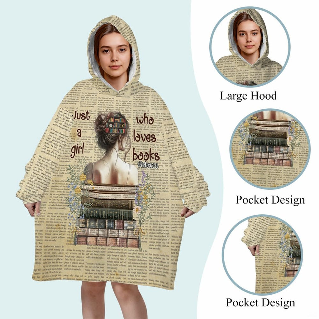 Aesthetic bedroom decor featuring a bookish bed set styling with stacked thematic accent and newspaper motif.