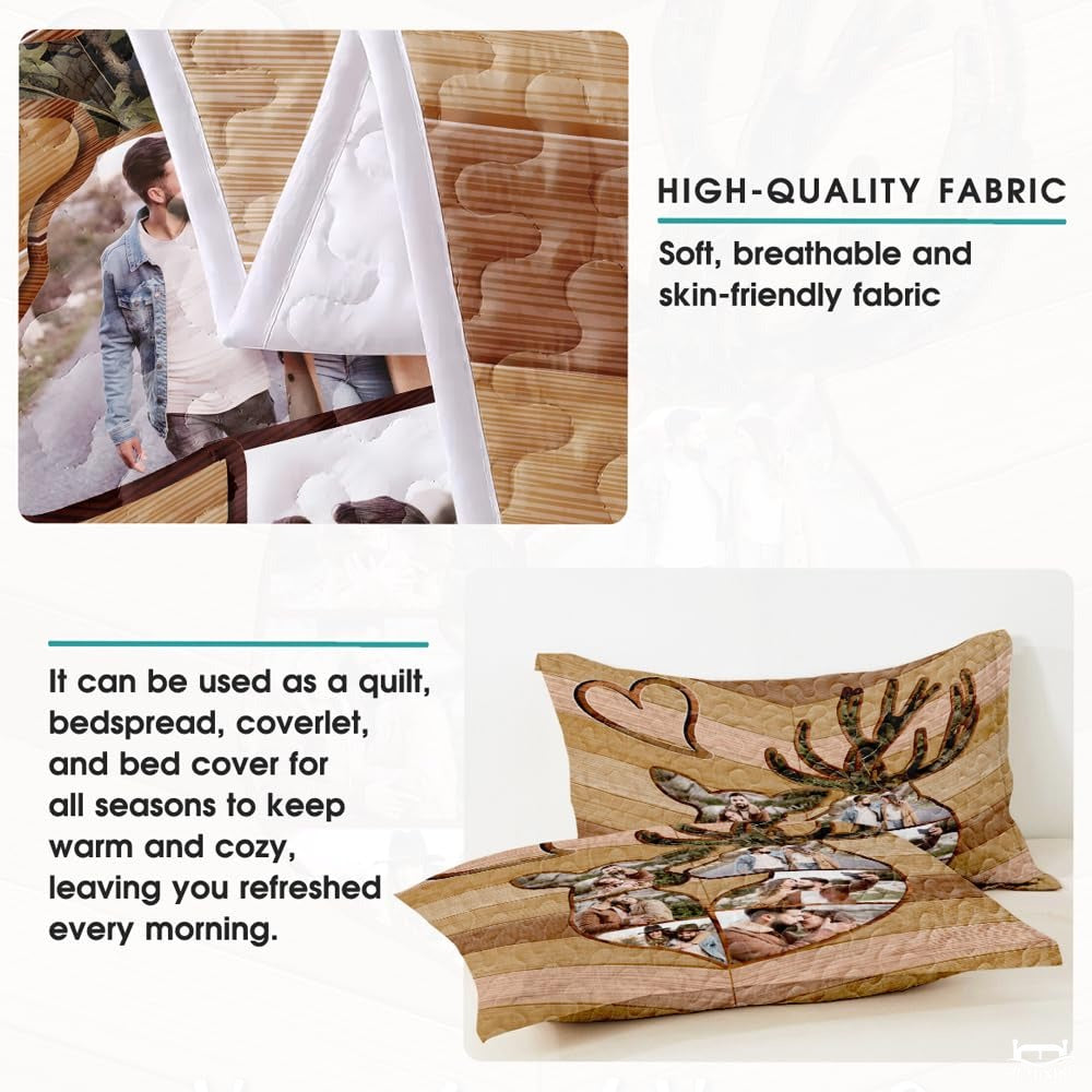 Personalized Hunting and Outdoor Comforter with Deer Antlers