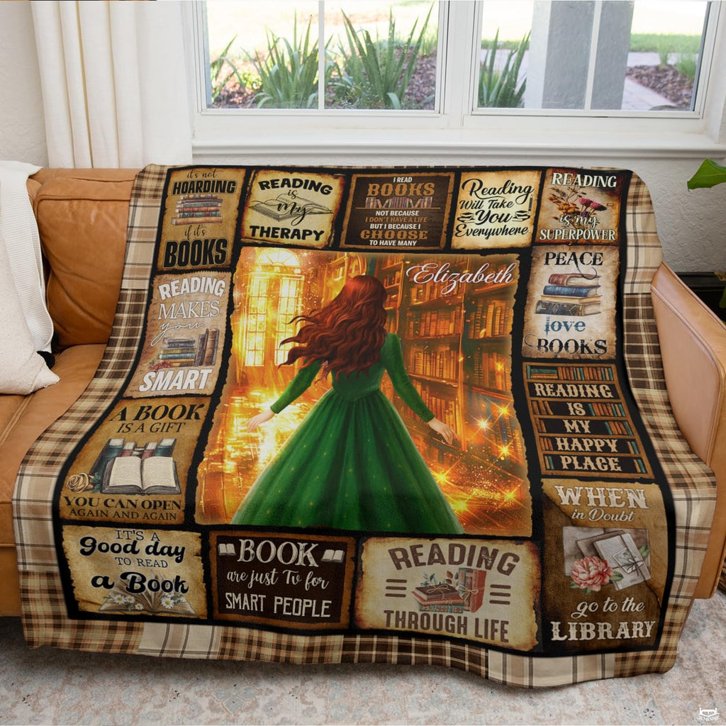 Close view of fantasy thematic accent illustration and framed reader vignettes on bedding set styling.