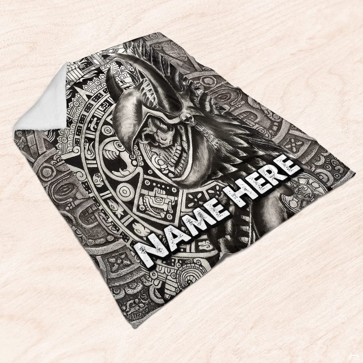 Feature infographic diagram detailing fleece durability, high density weave, and quality finish