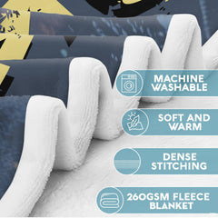 Close-up perspective of dirt bike racer and splatter details on throw blanket