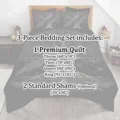 Atmospheric bedroom setting featuring the gothic raven bedding focal artwork.