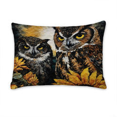 Matching pillowcase detail for wildlife bedding set showing coordinating barn owl and branch print