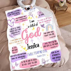 Pastel scripture bible verses inspirational faith blanket showing scripture quotes and doves view 4