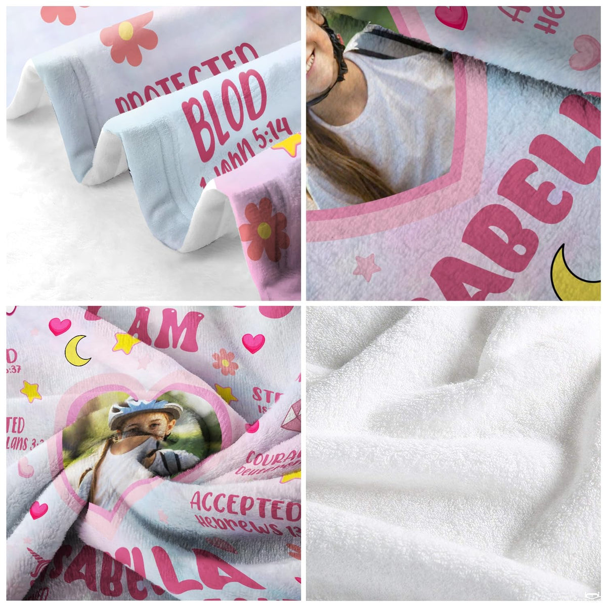 Girls bedroom styling with faith affirmation blanket