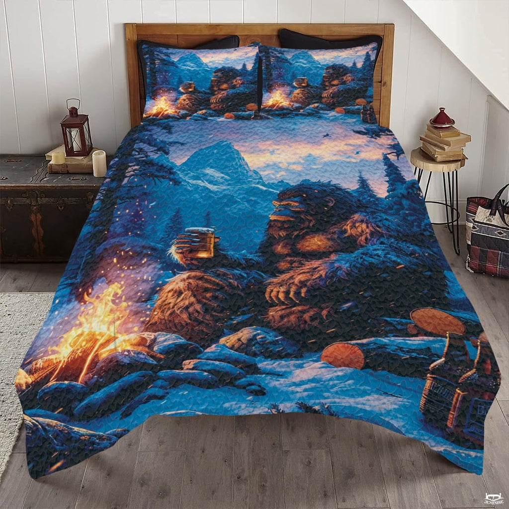Personalized Bigfoot by Campfire Bedding Quilt Sets