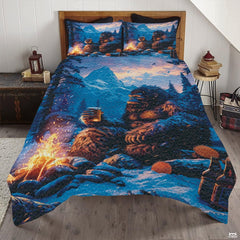 Personalized Bigfoot by Campfire Bedding Quilt Sets