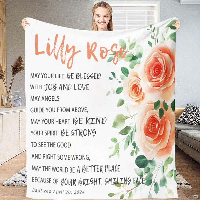 Watercolor flowers bedding set displaying blooming peach roses and delicate green eucalyptus on ivory white.