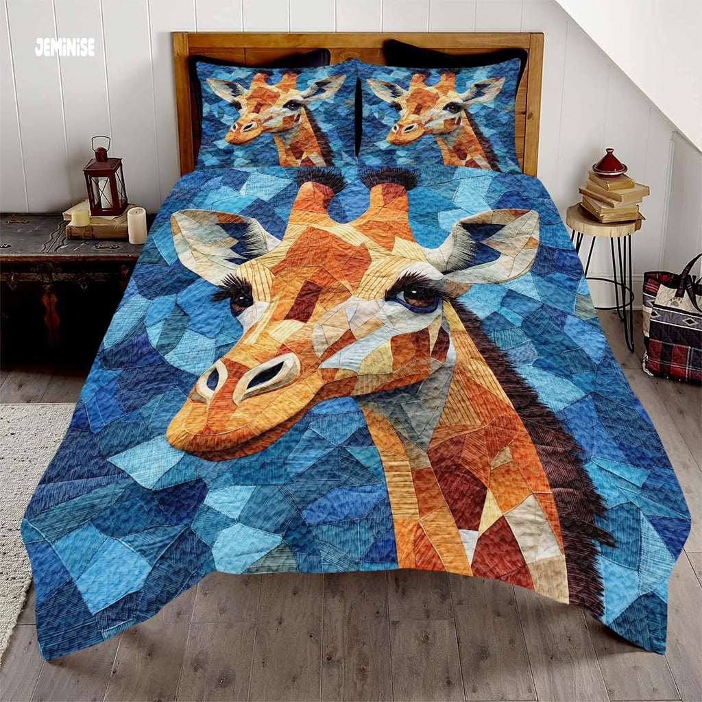 Jeminise Cat Farmhouse Quilt Set, Cozy Animal Bedding