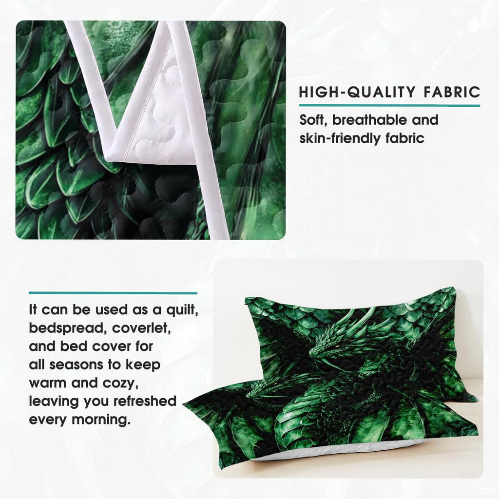 Emerald dragon bedding detail infographic