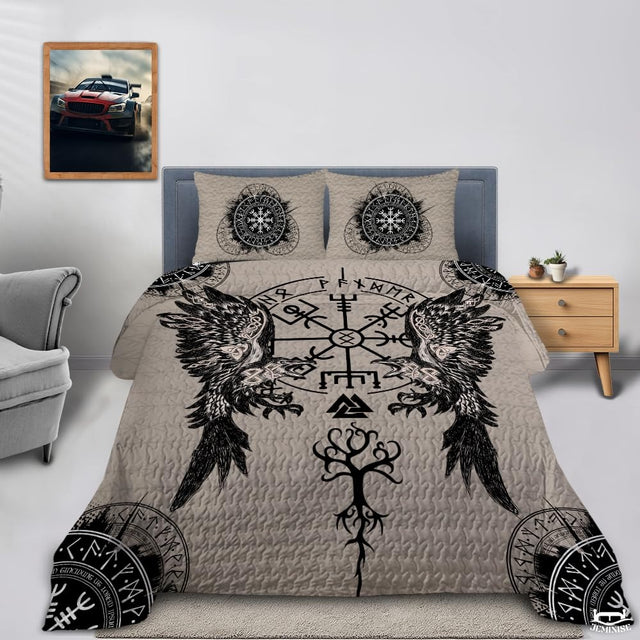 Norse Mythology Quilt with Ravens