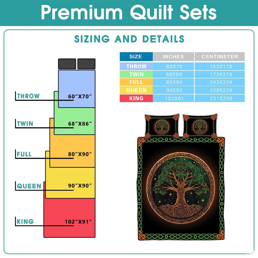 Personalized Colorful Yggdrasil Tree of Life Quilt Sets