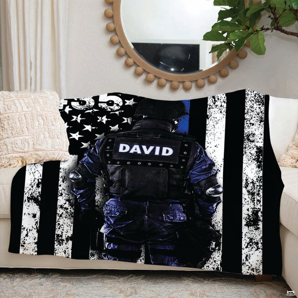 Dimension reference diagram for tactical officer tribute blanket