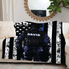 Dimension reference diagram for tactical officer tribute blanket