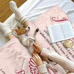 Memory room styling with angel baby memorial blanket