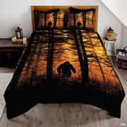 Personalized Bigfoot Sunset Forest Silhouette Quilt Sets - Bigfoot 07
