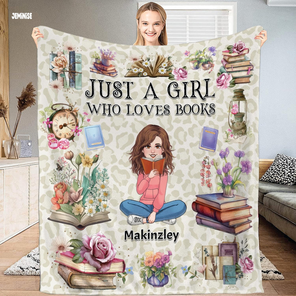 Jeminise Customized Reading Blanket for Book Lovers, Personalized Daughter Gift