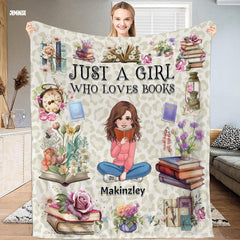 Jeminise Customized Reading Blanket for Book Lovers, Personalized Daughter Gift