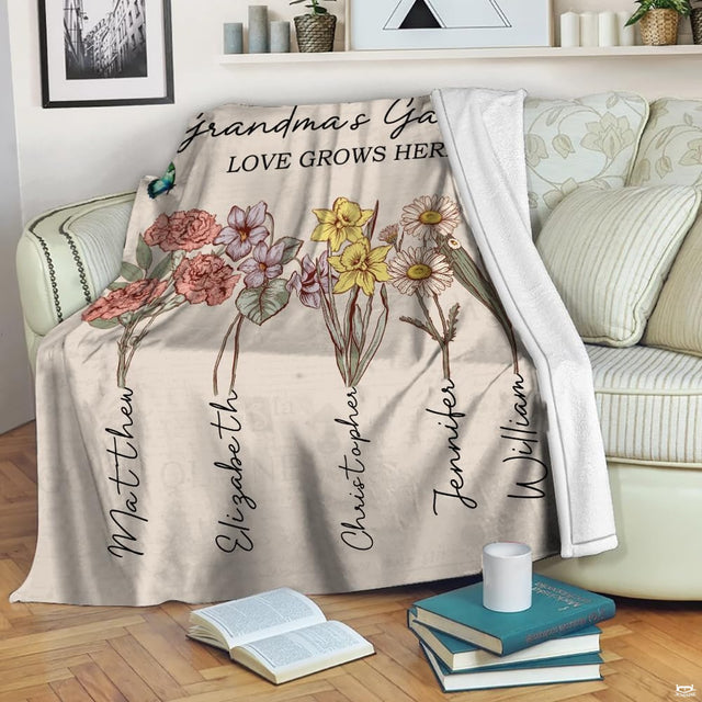 Close-up of delicate botanical stems and pastel floral illustrations on a thematic accent ivory background.