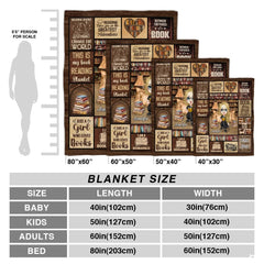 Personalized Blonde Girl Reading Amidst Bookshelves Blanket - Book