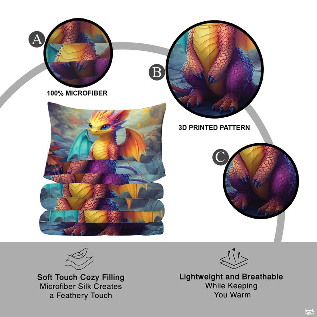 Rainbow dragon bedding feature infographic