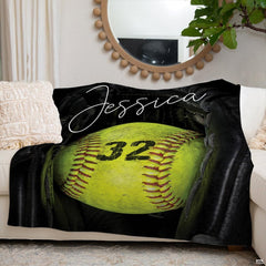 Overhead perspective of softball artwork displaying dynamic thematic accent-contrast diamond sports graphics.