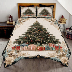 Christmas Bedding Quilt – Soft Microfiber Holiday Bedspread, Lightweight Winter Bedding, Cozy Xmas Quilts for Couch, Bedroom & Seasonal Home Decorations (Christmas Quilt-DS07)