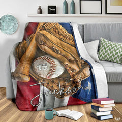Custom Name Catcher Batter Baseball Baseball Throw, Baseball Blanket Gift Baseball Bedding Gift for Adult, Christmas New Years Gift for Baseball Player, Pitcher Gift (Baseball Design 13)