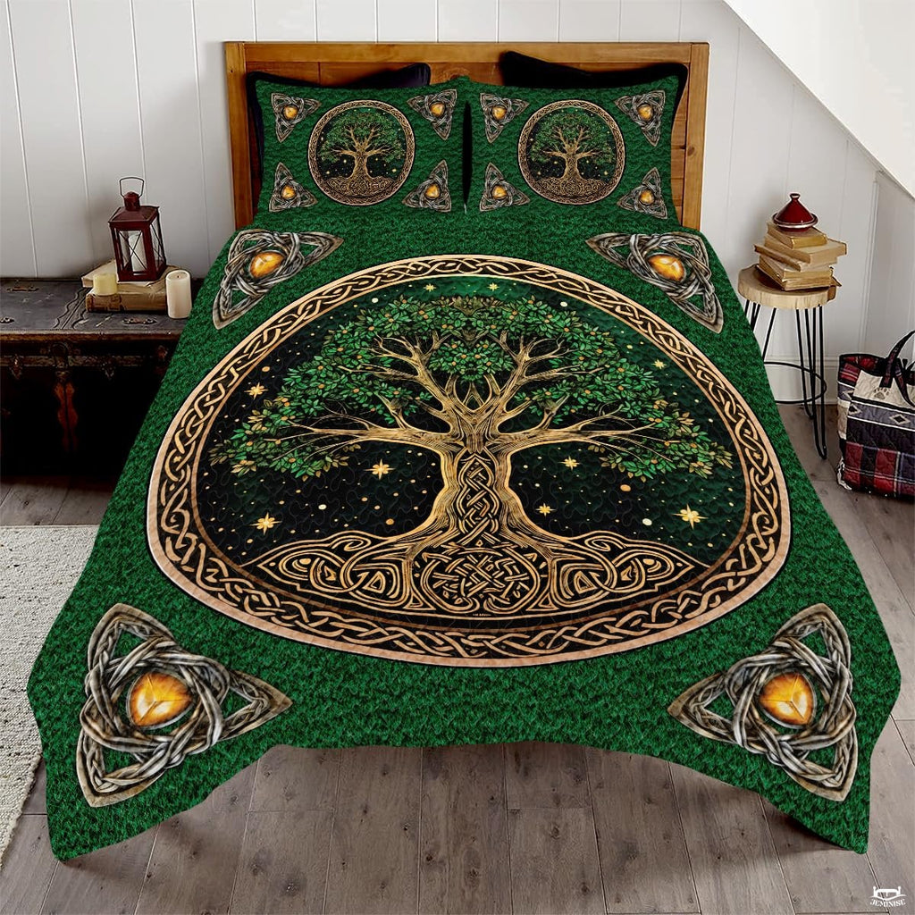 Personalized Yggdrasil Tree of Life Quilt Sets, Machine Washable