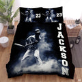 Personalized Baseball Bedding Full Size Flag Custom Name Duvet Cover Set Sport Decor Sports Comforter Bed Set (Baseball Player on Black)