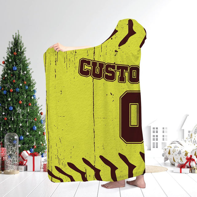 Softball jersey bedding set single perspective showcasing athletic numbers on bright yellow tones.
