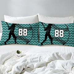 Bright Teal Yellow Softball Comforter Set – Premium Sports Theme Bedding for Girls, Teens & Women Who Love Softball, Offered in Twin, Queen, King Bed Sizes