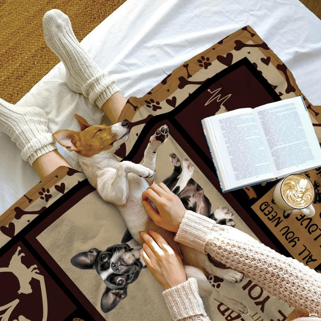 Neutral earth tone thematic accent thematic accent bedding showcasing canine motif bedroom styling.