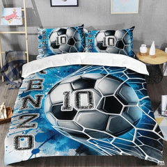 Custom Soccer Ball Goal Personalized Bedding Comforter Set