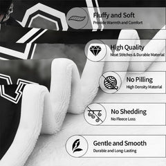 Artistic athletic visual display celebrating gridiron action in modern monochrome bedroom styling.