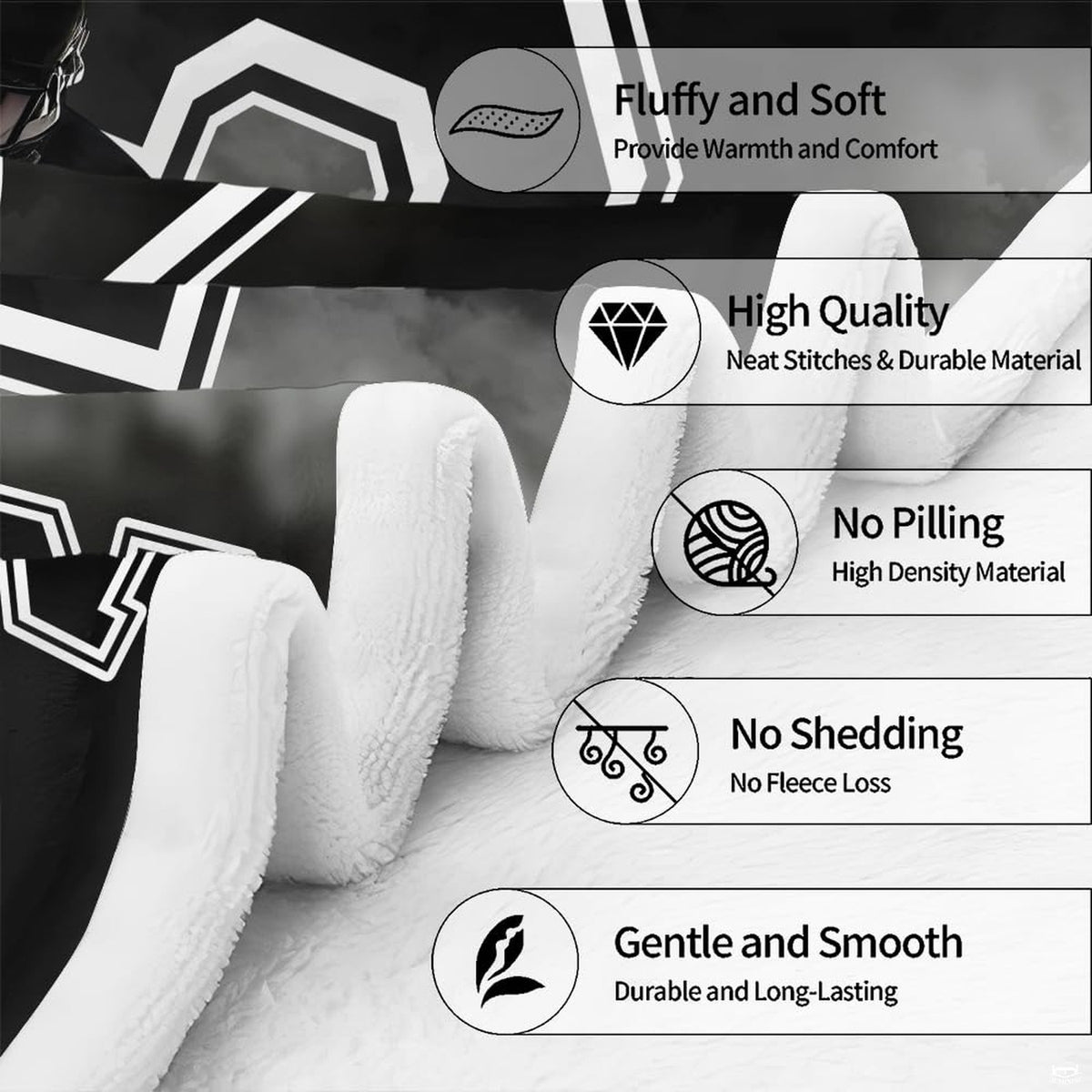 Artistic athletic visual display celebrating gridiron action in modern monochrome bedroom styling.