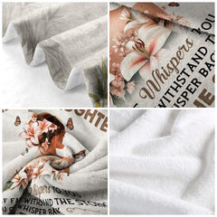Sunflower and lily corner accents highlighting the botanical artwork of this artistic woman bedding set.