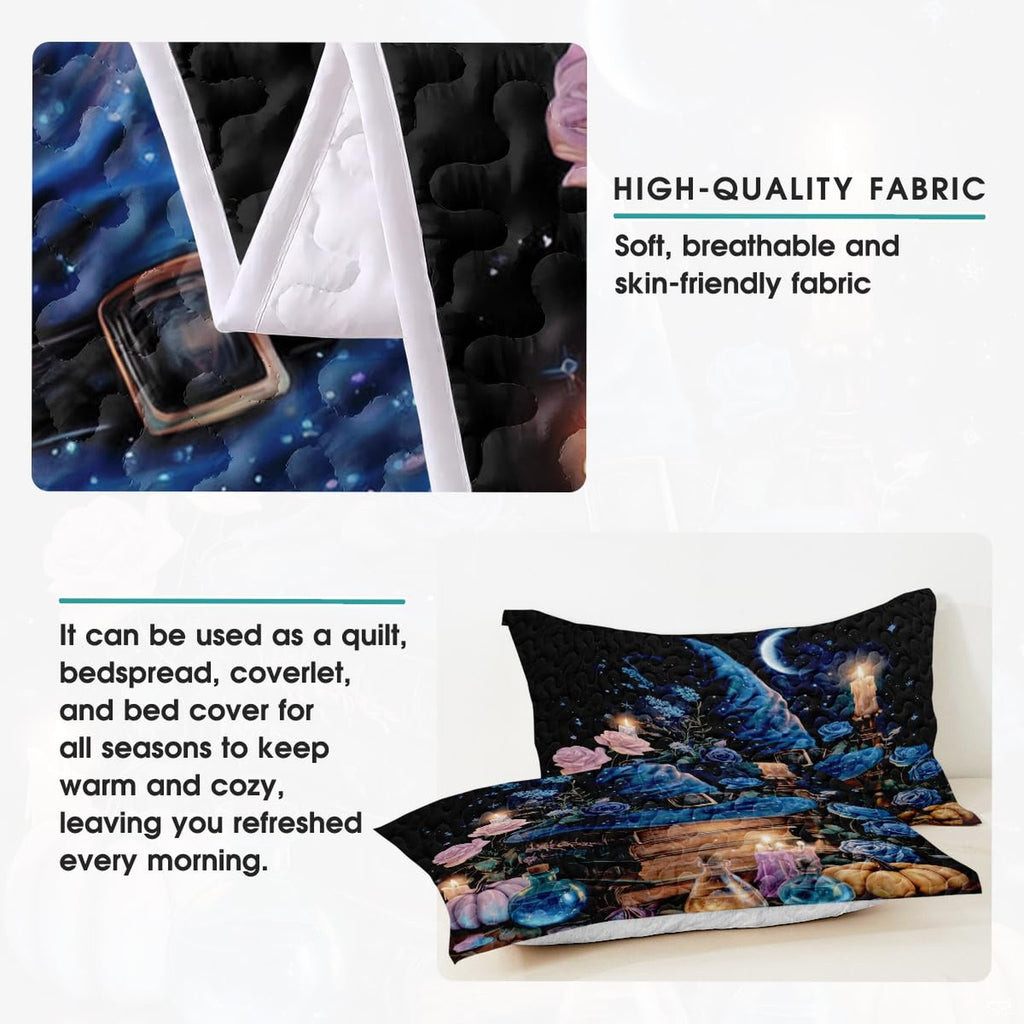 Potion witch bedding detail infographic