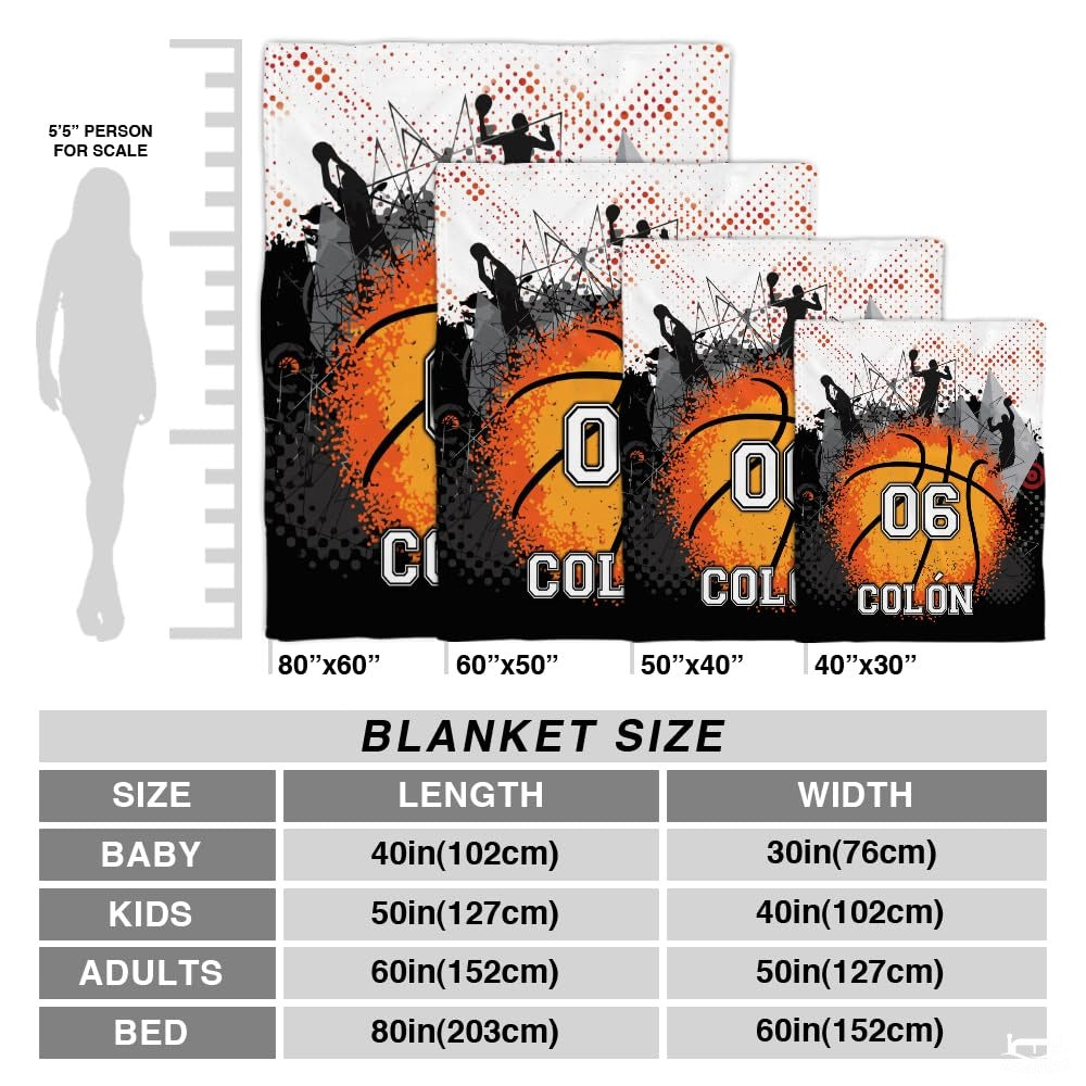 Custom Basketball Players Blanket with Name and Number