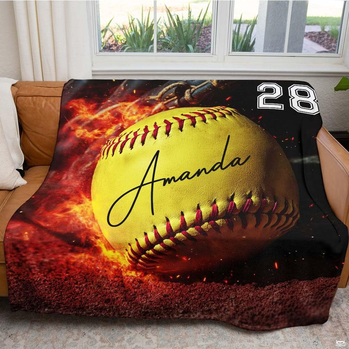 Softball gifts girls visual theme styled across modern youth bedroom decor.