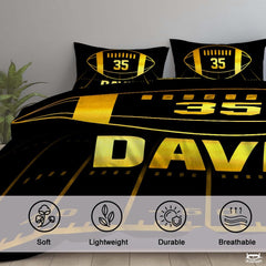 Custom Football Above Yard Lines Perspective Comforter