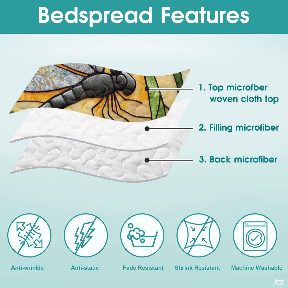 Dragonfly Patchwork Quilt Set, Animal Patchwork Bedset - Dragonfly Quilt Bedding Set, Premium Pattern Quilt Bedspread, Bedding Blanket Gift for Daughter Women