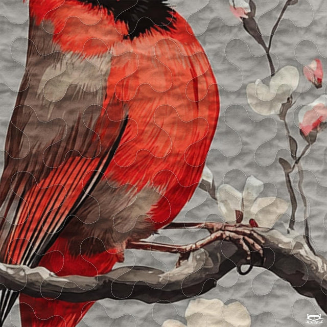 Custom Cardinals on Flowering Branches Quilt with Name