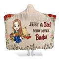 Chibi thematic accent reading near colorful book stacks and vintage parchment surrounded by red roses on sepia print.